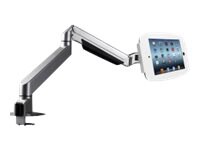 Compulocks iPad Secure Space Enclosure with Reach Articulating Arm Kiosk White - desk mount