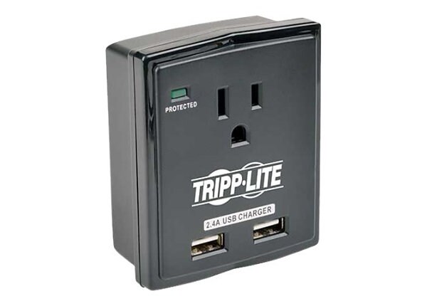 Tripp Lite Surge 1 Outlet 120V USB Charger Tablet Smartphone Ipad Iphone - surge protector - 1800 Watt