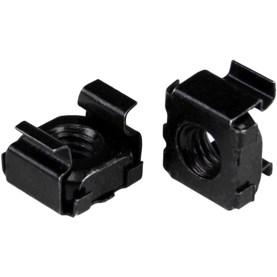 StarTech.com M6 Cage Nuts - 100 Pack, Black - M6 Mounting Cage Nuts for Server Rack & Cabinet , TAA