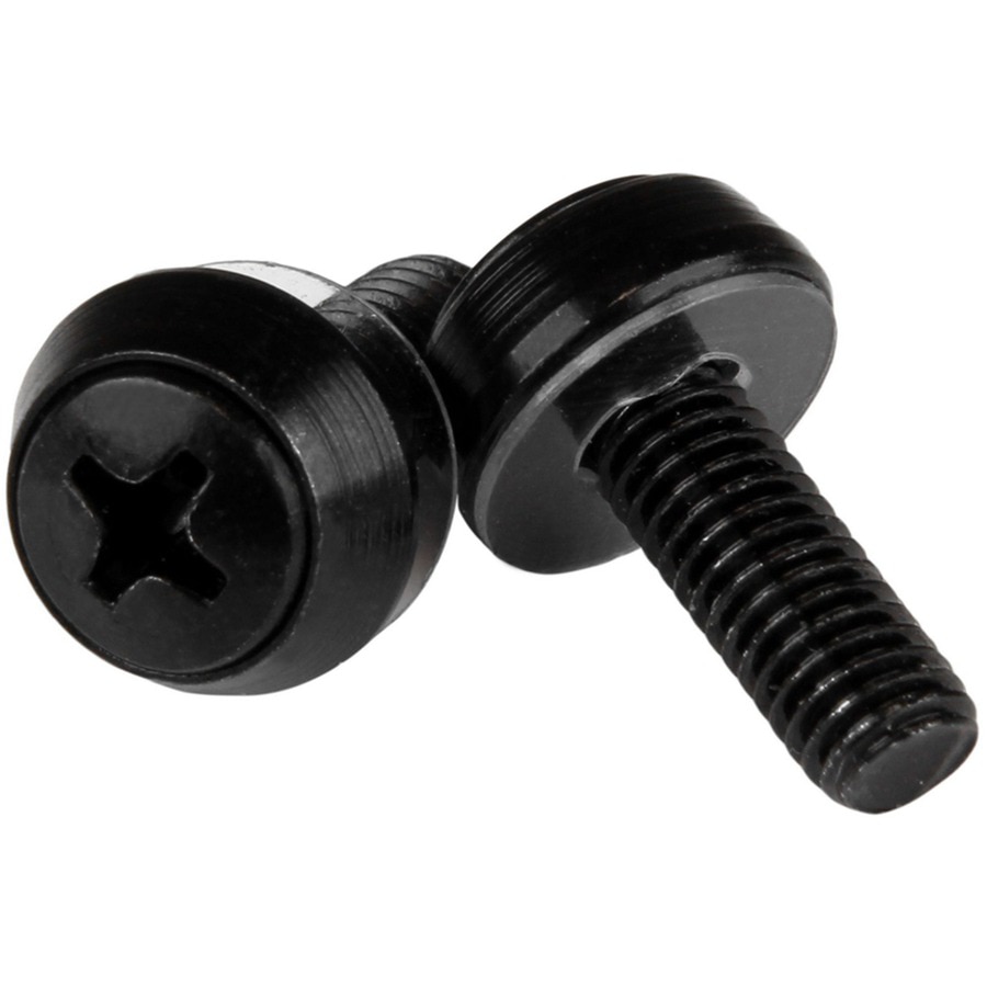 StarTech.com M6 x 12mm - Screws - 100 Pack, Black - M6 Mounting Screws for