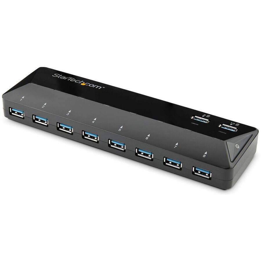 StarTech.com 10 Port USB 3.0 USB A Hub, AC Adapter Powered