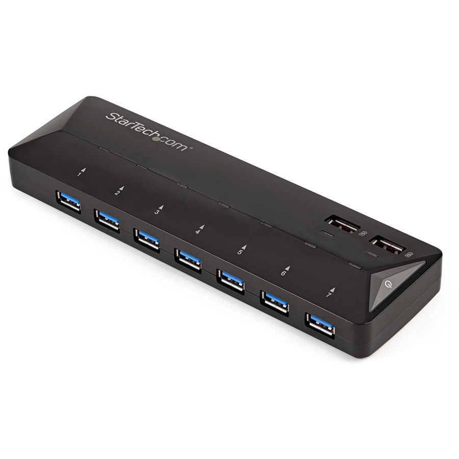 StarTech.com 7-Port USB 3.0 Hub plus Dedicated Charging Ports - 2 x 2.4A Ports - Desktop USB Hub and Fast-Charging