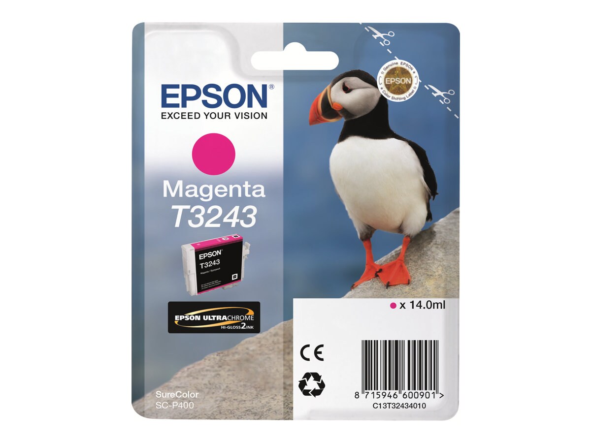 Thumbnail 2 of 4 for Epson T3243 - magenta - original - ink cartridge