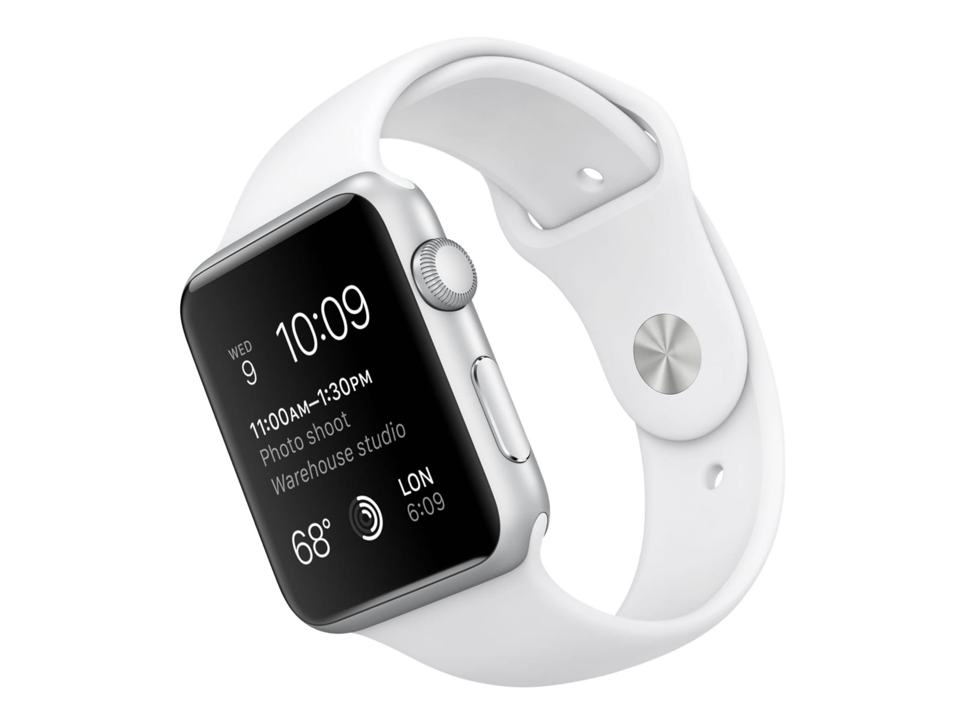 Apple Watch Sport - silver aluminum - smart watch with sport band white