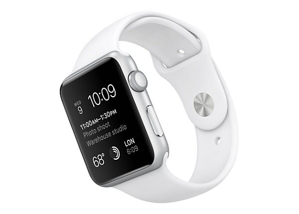 Apple Watch Sport - silver aluminum - smart watch with sport band white