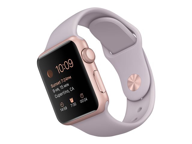 Apple Watch Sport - rose gold aluminum - smart watch with sport band lavender