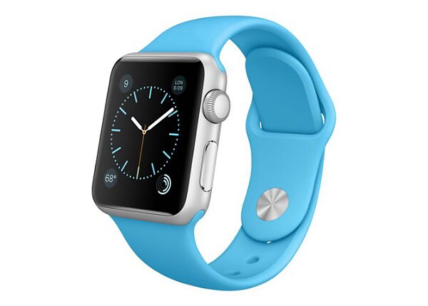 Apple Watch Sport - silver aluminum - smart watch with blue sport band