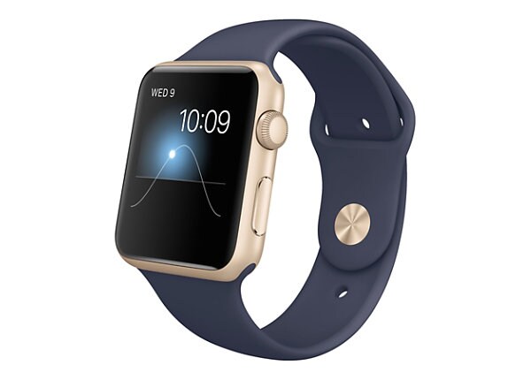 Apple Watch Sport - gold aluminum - smart watch with sport band - midnight blue