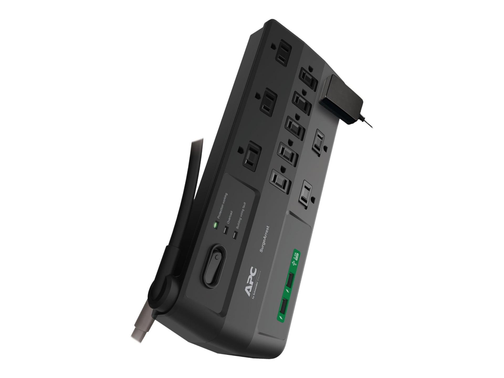 APC 11-Outlet 2 USB Surge Protector, 8ft Cord 2880 Joules, Black