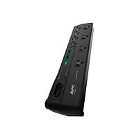 APC 8-Outlet 2 USB Surge Protector, 6ft Cord 2630 Joules, Black