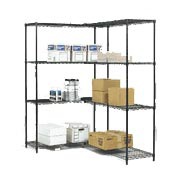Safco Industrial - shelf rack - 4 shelves - black