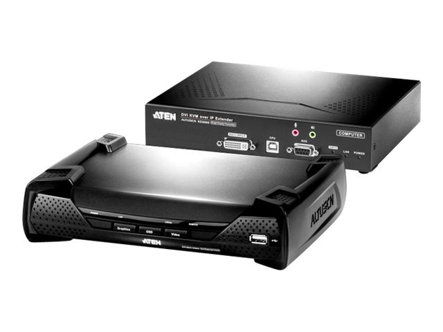 ALTUSEN DVI KVM Over IP Extender KE6900 (Transmitter and Receiver) - KVM / audio / serial / USB extender