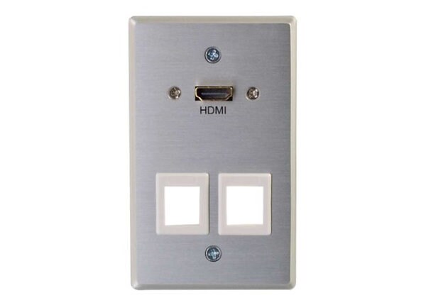 C2G RapidRun HDMI Single Gang Wall Plate Transmitter with Two Keystones - HDMI wall plate