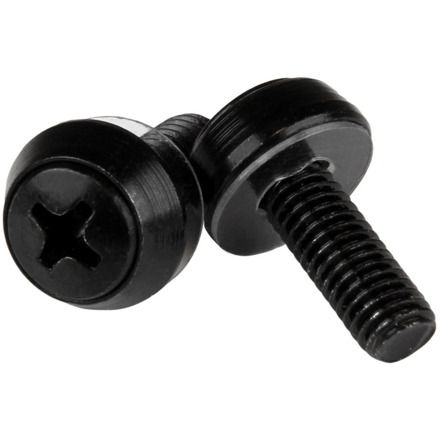 StarTech.com M6 x 12mm - Screws - 100 Pack, Black - M6 Mounting Screws for