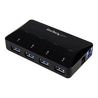 StarTech.com 4-Port USB 3.0 Hub plus Dedicated Charging Port - 5Gbps - 1 x 2.4A Port - Desktop USB Hub and Fast-Charging