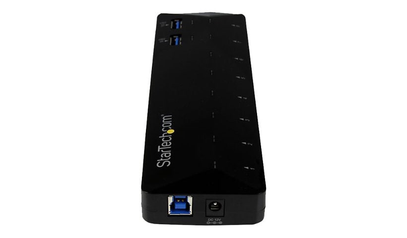 StarTech.com 10-Port USB 3.0 Hub with Charge and Sync Ports - 2 x 1.5A Ports - Desktop USB Hub and Fast-Charging Station