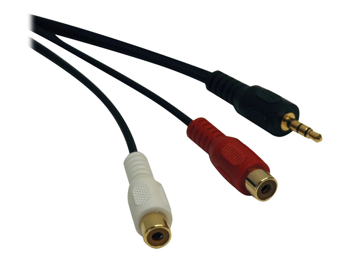 Eaton Tripp Lite Series 3.5 mm Mini Stereo to RCA Audio Y Splitter Adapter Cable (M/2xF), 6 in. (15.2 cm) - audio