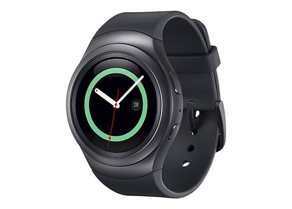 Samsung Gear S2 - dark gray - smart watch with band black - 4 GB