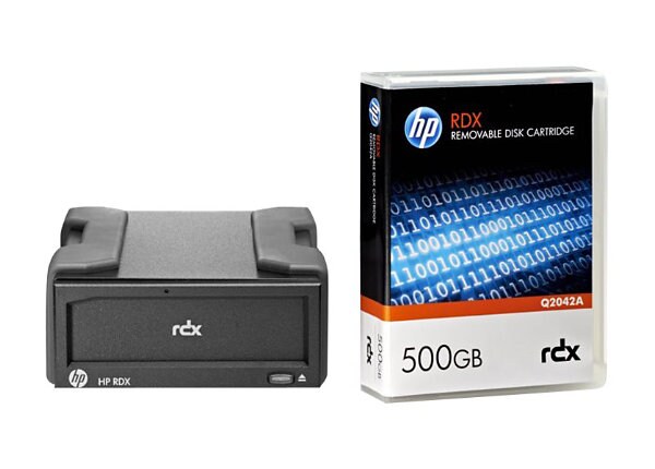 HPE RDX Removable Disk Backup System - RDX drive - SuperSpeed USB 3.0 - external - with 500 GB Cartridge