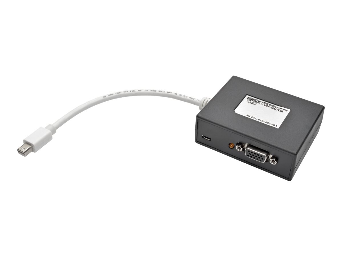 Tripp Lite 2-Port Mini DisplayPort to VGA Video Splitter 1080p 1920 x 1080 60Hz - video splitter - 2 ports - TAA