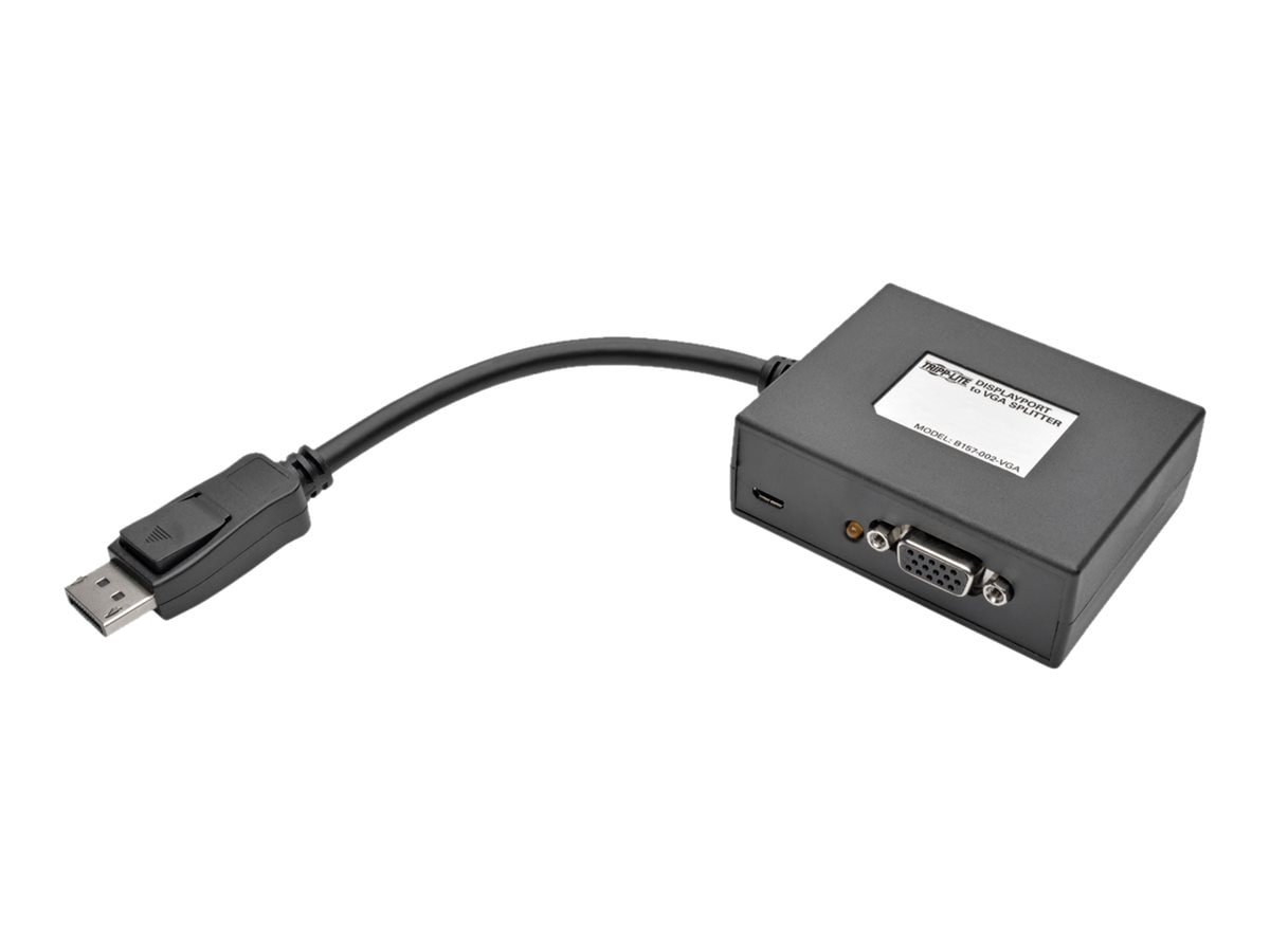 Tripp Lite 2-Port DisplayPort to VGA Video Splitter 1080p 1920 x 1080 60Hz - video splitter - 2 ports - TAA Compliant