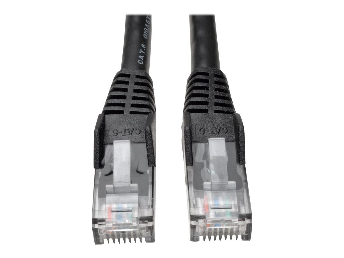 Eaton Tripp Lite Series Cat6 Gigabit Snagless Molded (UTP) Ethernet Cable (RJ45 M/M), PoE, Black, 3 ft. (0.91 m),