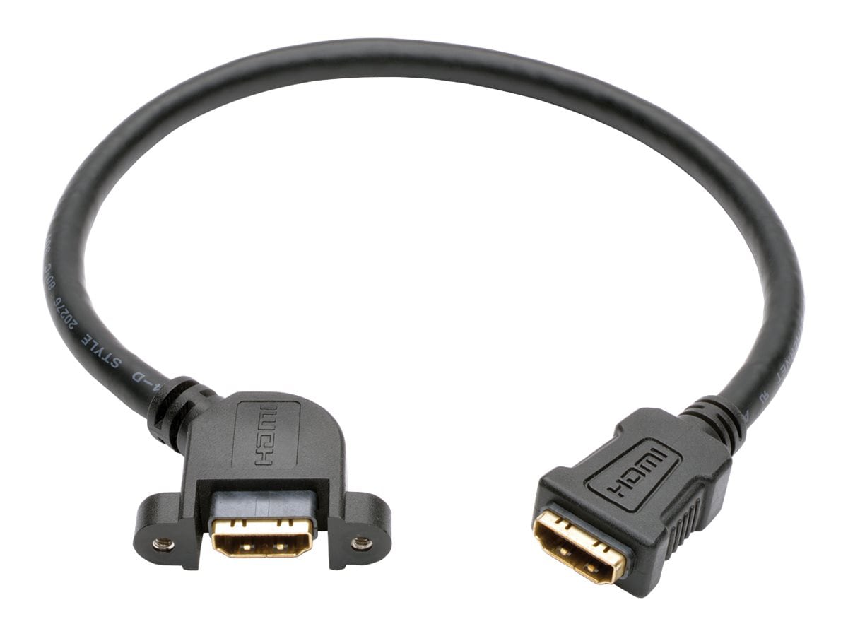 Eaton Tripp Lite Series High-Speed HDMI Cable with Ethernet, Digital Video with Audio (F/F), Panel Mount, 1 ft. (0.31 m)