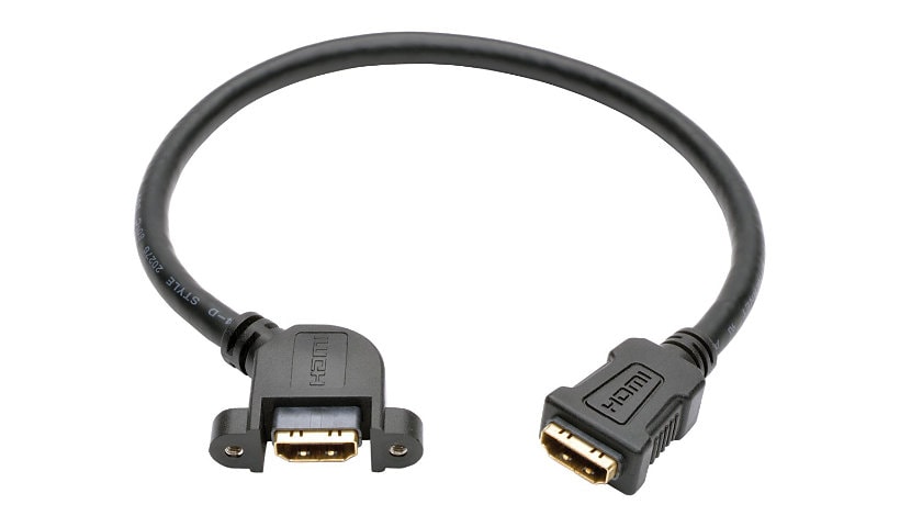 Tripp Lite 1ft High Speed HDMI Cable with Etherenet Digital Video / Audio Panel Mount F/F 1' - HDMI extension cable with