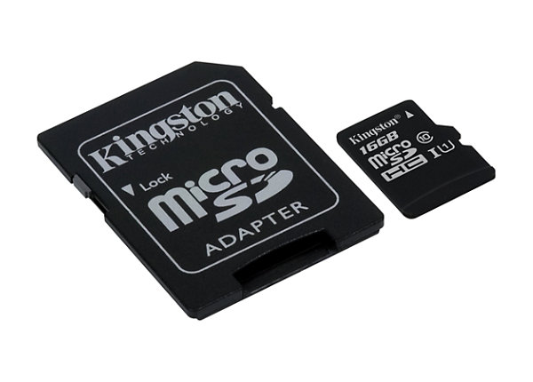 Kingston - flash memory card - 16 GB - microSDHC UHS-I