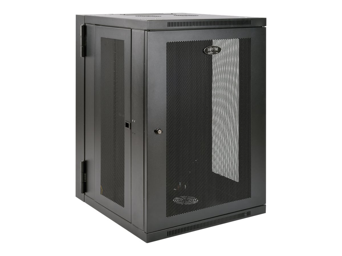 Tripp Lite 18U UPS-Depth Wall-Mount Rack Enclosure Cabinet, Hinged Back