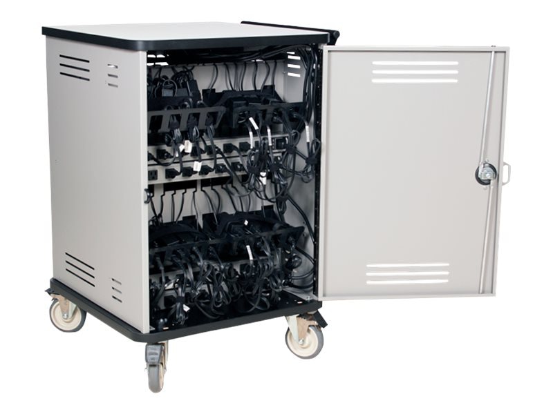 Thumbnail 2 of 7 for Spectrum Cloud32 Chromebook Cart cart - for 32 netbooks - sparkle silver, fiesta white