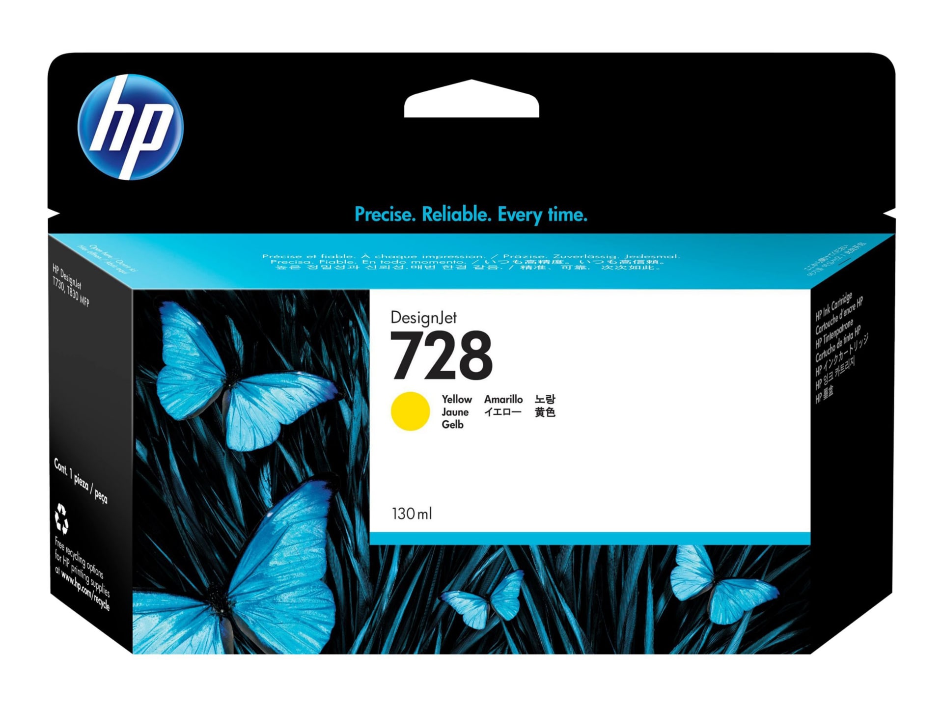 HP 728 Original Inkjet Ink Cartridge - Yellow Pack