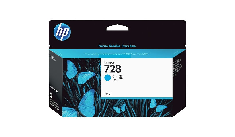 HP 728 (F9J67A) Original Inkjet Ink Cartridge - Cyan - 1 Each