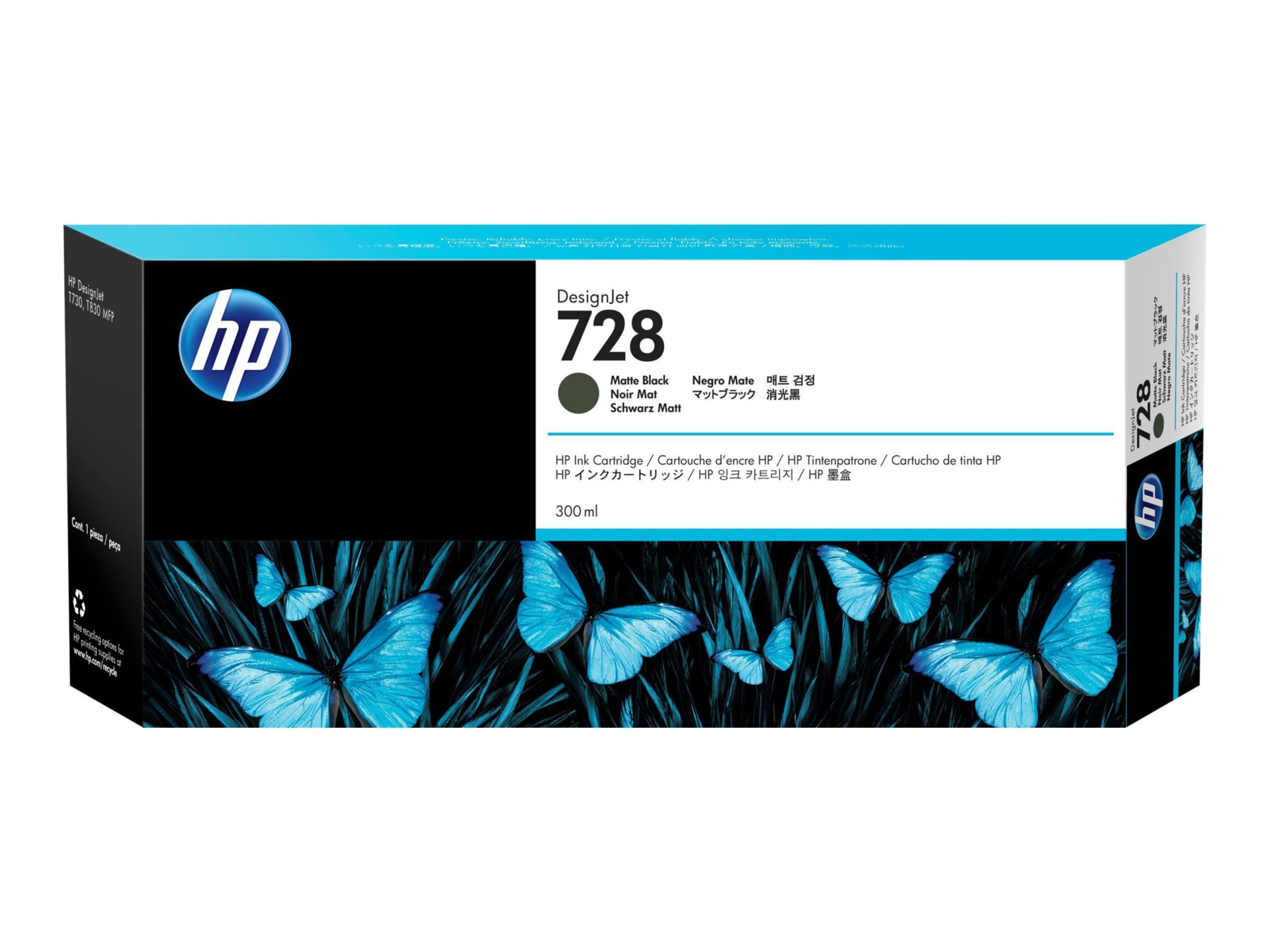 HP 728 Original Ink Cartridge - DesignJet - Matte Black