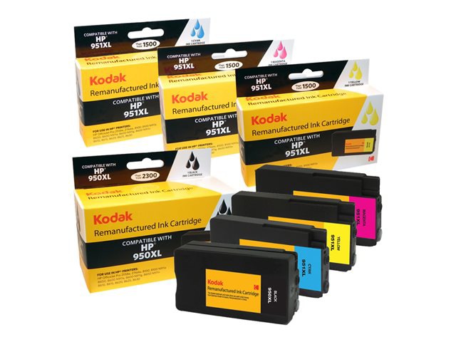 Kodak - 4-pack - High Yield - black, yellow, cyan, magenta - remanufactured - ink cartridge ( equivalent to: HP 950XL )