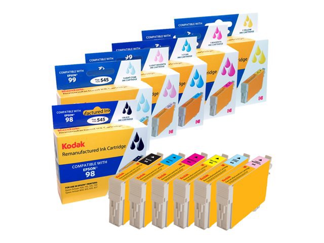 Kodak - 6-pack - High Yield - black, yellow, cyan, magenta, light magenta, light cyan - remanufactured - ink cartridge (