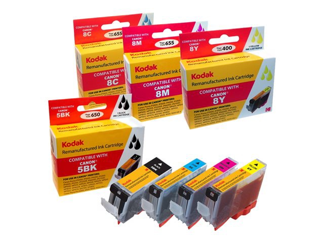 Kodak - 4-pack - High Yield - black, yellow, cyan, magenta - remanufactured - ink cartridge ( equivalent to: Canon PGI