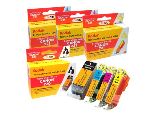 Kodak - 4-pack - High Yield - black, yellow, cyan, magenta - remanufactured - ink cartridge ( equivalent to: Canon