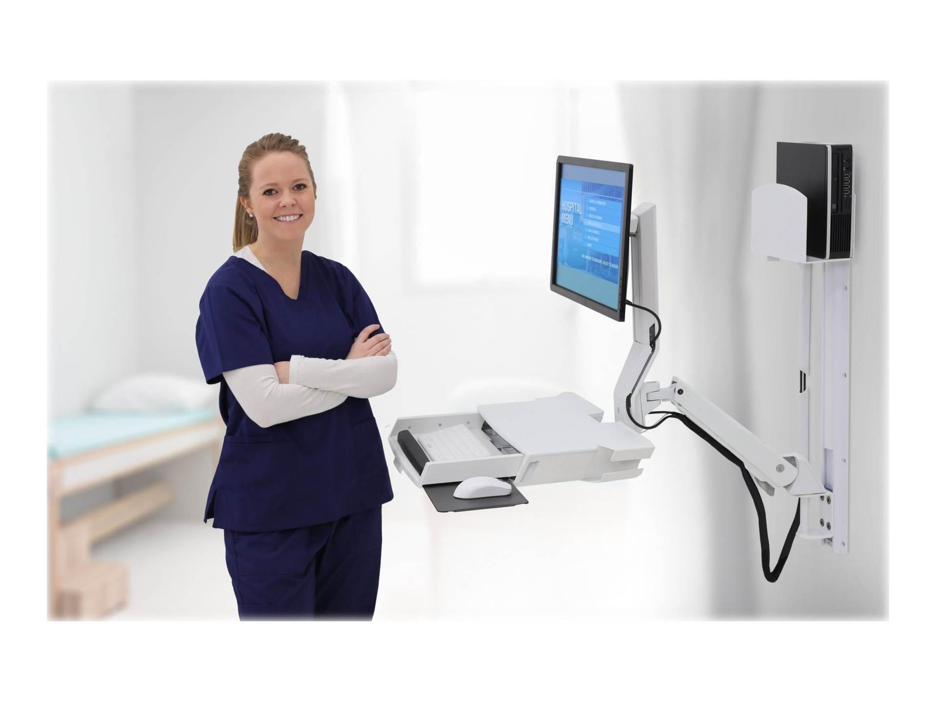 Thumbnail 5 of 5 for Ergotron StyleView mounting kit - for LCD display / keyboard / mouse / barcode scanner / CPU - medium CPU holder - white