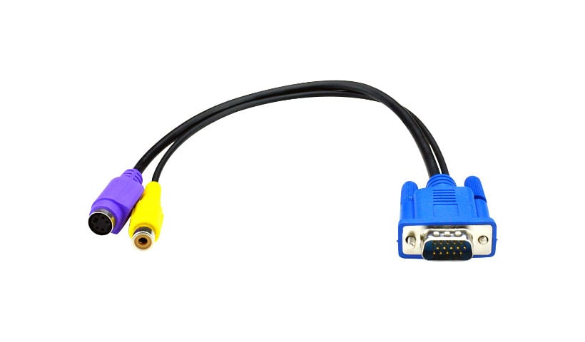 Black Box VGA to Composite and S-Video Adapter Cable - video cable - VGA / S-Video / composite video - 1 ft