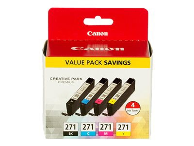 Canon CLI-271 Value Pack - 4-pack - black, yellow, cyan, magenta - original - ink tank