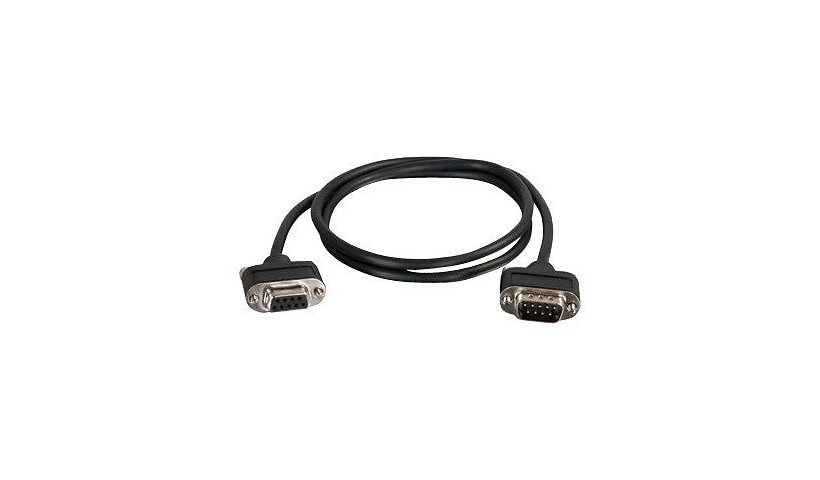 C2G 10ft RS232 DB9 Modem Cable with Low Profile Connectors - In Wall - M/F