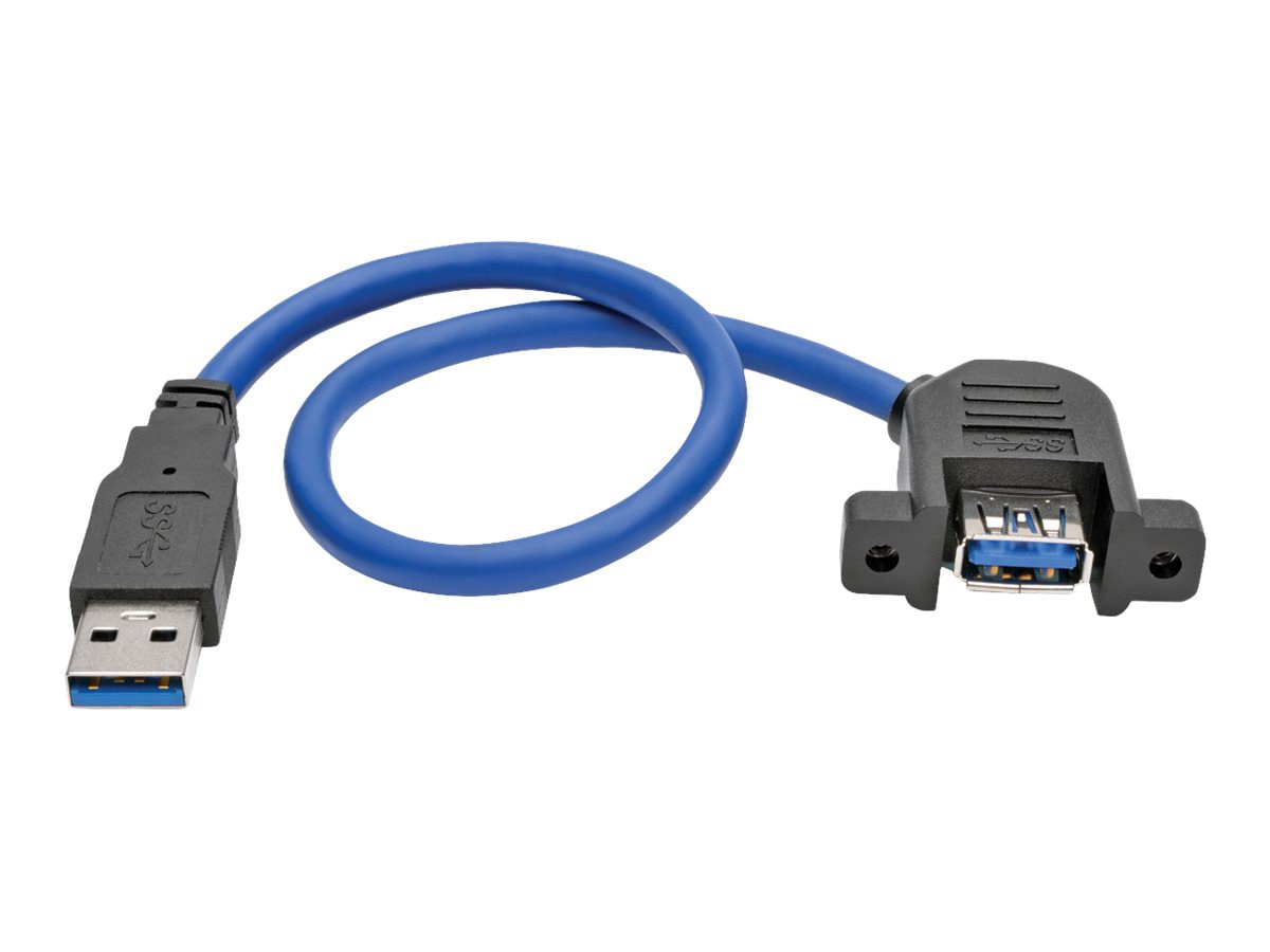 Eaton Tripp Lite Series 1ft USB 3.0 Superspeed Panel Mount Type-A Extension Cable M/F 1' - USB extension cable - USB