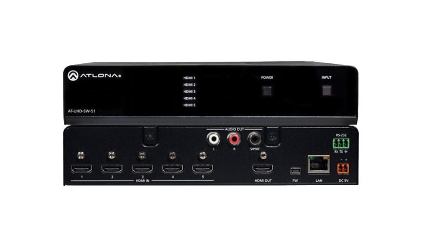 Atlona AT-UHD-SW-51 - video/audio switch - 5 ports - rack-mountable