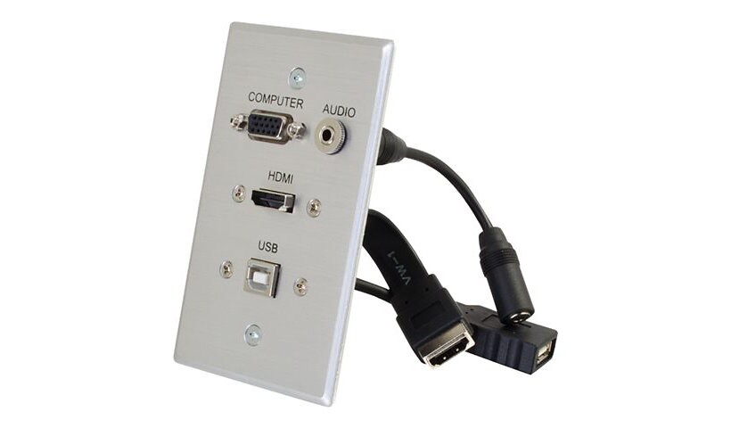 C2G HDMI, VGA, 3.5mm Audio and USB Pass Through Wall Plate - Single Gang -
