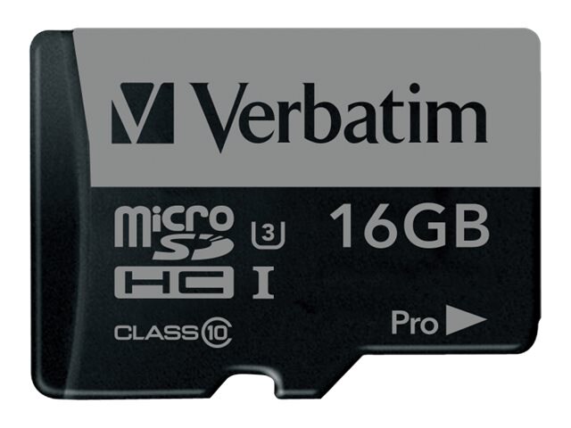 Verbatim PRO - flash memory card - 16 GB - microSDHC UHS-I