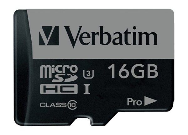 Verbatim PRO - flash memory card - 16 GB - microSDHC UHS-I