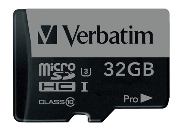 Verbatim PRO - flash memory card - 32 GB - microSDHC UHS-I