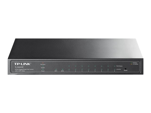 TP-LINK TL-SG2210P 8-Port Gigabit Smart PoE Switch with 2 SFP Slots - switch - 8 ports - managed