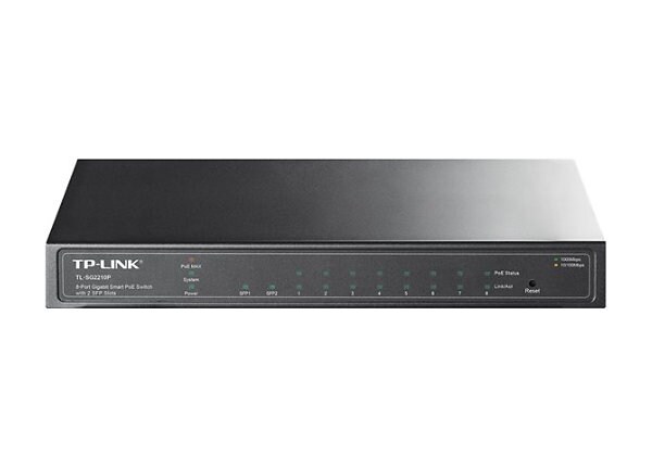 TP-LINK TL-SG2210P 8-Port Gigabit Smart PoE Switch with 2 SFP Slots - switch - 8 ports - managed